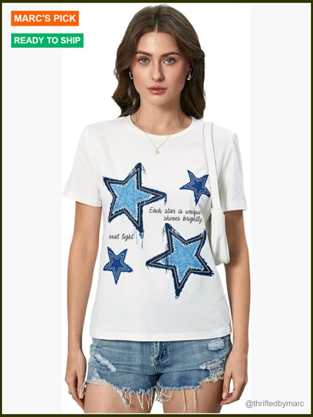 Women's Crewneck Short Sleeve Graphic Tee Star Letter Print Casual Top